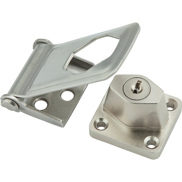 National Hardware National Hardware Brushed Stainless Steel 3-1/2 in. L Keyed Hasp Lock 1 pk N102-804 - main